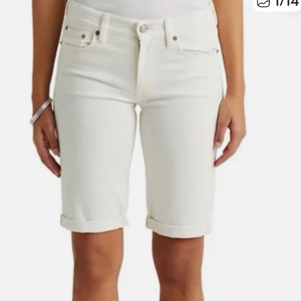 Lauren Ralph Lauren Stretch Denim Bermuda Shorts Women’s White Wash Size 4